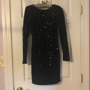 Sequenced Black Dress